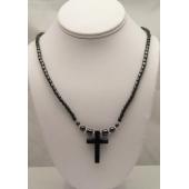 Hematite Cross Pendant Necklace